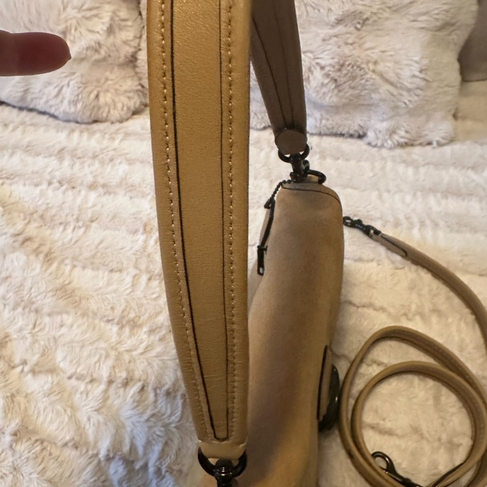 Coach Soft Tabby Suede and Leather Shoulder Bag in Tan with Black Hardware - Picture 14 of 14